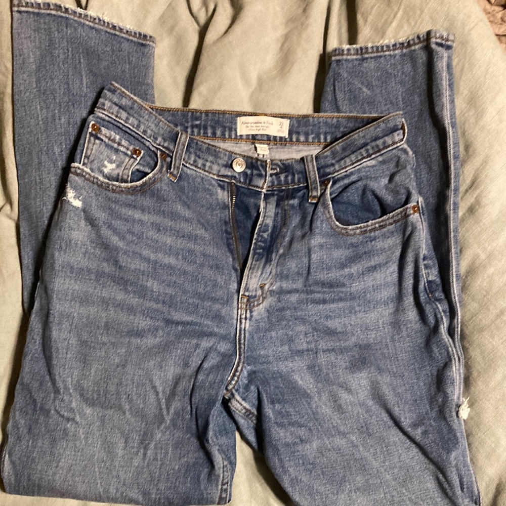Abercrombie and Fitch “The 90s slim straight ultra high rise jeans”